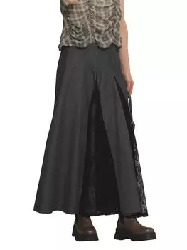 Юбка джинсовая кружевная юбка Kirikae ЧЕРНАЯ 0 [Raybeams] женская чёрный