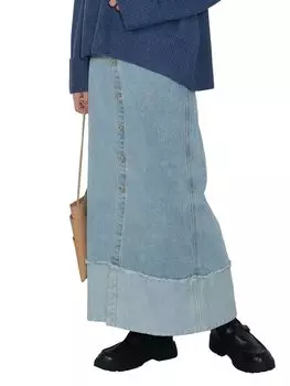 Юбка джинсовая юбка с отворотом на пуговицах SAX S [Beams Heart] (С-М) Женский