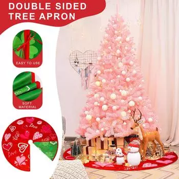 Юбка-елка ко Дню святого Валентина с изображением сердец любви, двухсторонний коврик с принтом St. Юбка на елку ко Дню Святого Патрика Юбка на елку для украшения праздничной вечеринки One Size