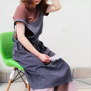 Юбка Фартук Короткий Скандинавская юбка Хлопок Льняной Фартук Кофейни И Цветочные Магазины Работа Уборка Фартуки Для Женщин Стирка