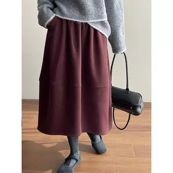 Юбка-фонарик с эластичной талией Taochuan Flower Bud для женщин Large зелёный/серый