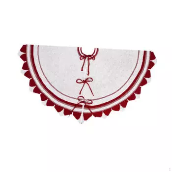 Юбка и фартук для рождественской елки 71 см красный