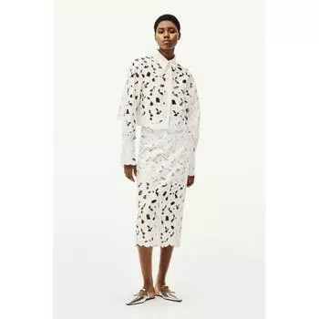 Юбка из атласа HM Broderie Anglaise, белая
