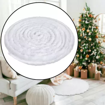 Юбка из искусственной меховой ленты для рождественской елки, ширина 5 см, длина 78,74 дюйма, отделка из меховых полос белый