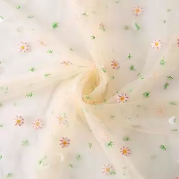 Юбка из кружева с цветочным рисунком в виде ромашки, симпатичная, кружевной костюм своими руками OKUSU-JP Ткань, вышивка, ткань, узор, платье, ткань, ручная работа, ремесла, аксессуары,