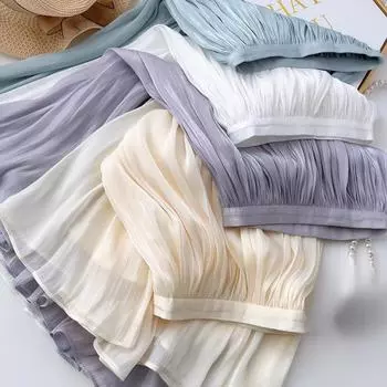 Юбка из мерсеризованного темперамента, женская облегающая юбка средней длины с подвеской А-силуэта, элегантная летняя юбка из органзы One size белый