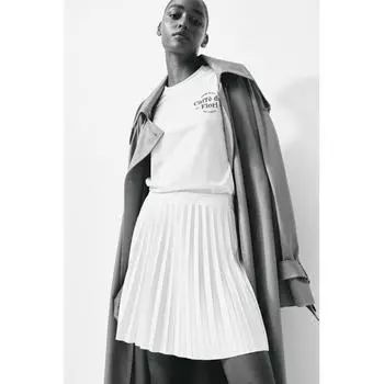 Юбка из плиссированного джерси HM кремового цвета