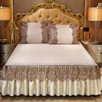 Юбка из плотного ледяного шелка, комплект из трех предметов, летний спальный коврик, складное покрывало 1,8 м, наматрасник, стираемый в машине, кондиционер, мягкое сиденье 1.5x2.0m 3pcs