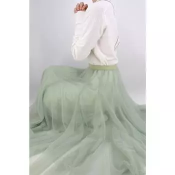 Юбка из сетки, женская летняя тонкая и драпированная юбка, новая пышная длинная юбка с большим маятником, А-образная газовая юбка, длинная one size fits all чёрный