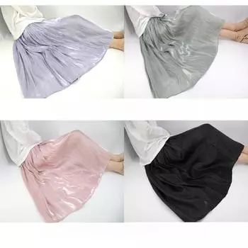 Юбка из шелка Copper Ammonia, новая эластичная талия, перламутровый шелк, мягкая и гладкая, универсальная юбка А-образного силуэта с высокой талией One Size белый