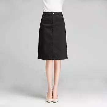 Юбка-карандаш хаки с высокой талией: А-силуэт, длина миди с разрезом – Новая осенняя профессиональная коллекция OL XL (110-120 jin)