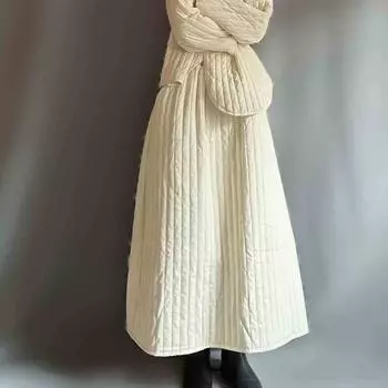 Юбка-кокон с эластичной талией, свободная теплая повседневная юбка M чёрный