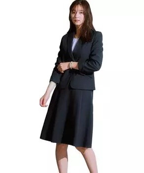Юбка Костюм Костюм Tuck Flare Юбка Костюм Пиджак Юбка с Темно-синим 6L [Nissen] Женский (Пошитый на заказ + Карманы) (Стандартный костюм)