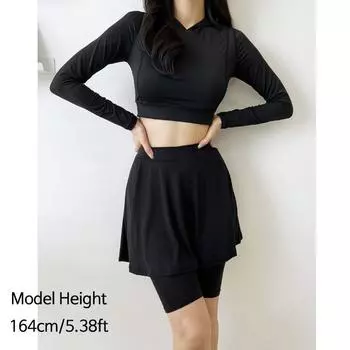 Юбка Леггинсы для женщин Юбка «все в одном» Летняя повседневная одежда Наряды для свиданий Корейская мода Free чёрный