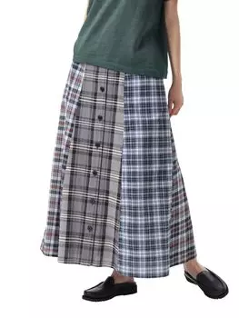 Юбка Madras Check Crazy Skirt СЕРАЯ ОДИН РАЗМЕР 13270114803 [BEAMS BOY] Женская серый