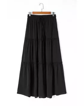 Юбка макси Azura Exchange с завязками на талии M чёрный