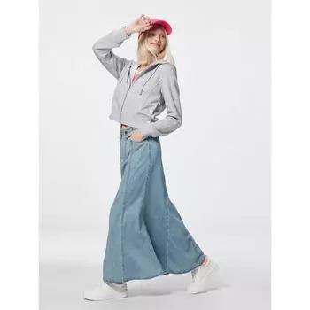 Юбка макси Gu By Uniqlo Light Denim с клешем 63 BLUE/XS