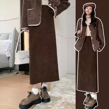 Юбка-миди Maillard Velvet Slit - Коллекция Осень/Зима 2025 L