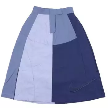 Юбка миди Nike Sportswear Collection Color Block Loose Split с вышивкой, с высокой талией, женская, сланцево-синяя DX2576-493 M