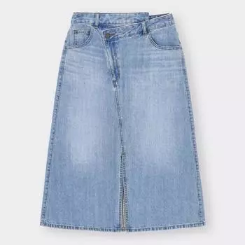 Юбка миди с асимметричной талией GU Denim YT+E