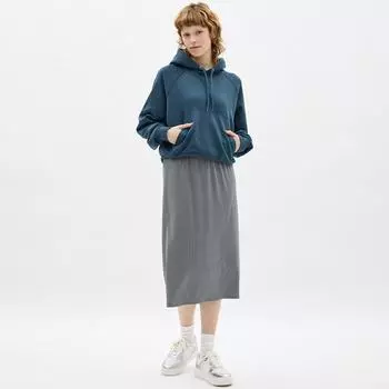 Юбка миди в рубчик с узким разрезом GU by Uniqlo + короткая длина EC 76,0 80,0 см