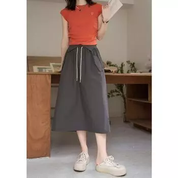 Юбка Mishow для женщин, лето 2023, новый рисунок, дизайн во французском стиле с высокой талией, универсальные свободные повседневные женские юбки MXC35B0029