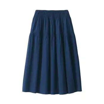 Юбка MUJI Cotton Voile Indigo Dyed Gathered, BE1T1A4A, темно-синяя, M, женская, женская, женская тёмно-синий