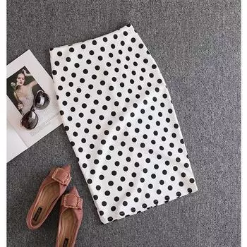 Юбка на бедрах с цветочным принтом, женская летняя утягивающая юбка с высокой талией и разрезом сзади, одноступенчатая юбка средней длины для пригородных офисов, юбка с цветами S чёрный