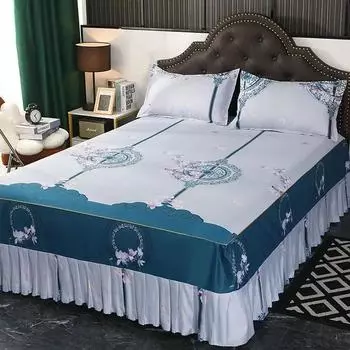 Юбка на кровать, цельный защитный чехол для матраса, простыня, покрывало, не садится, наволочка с юбкой на воздушной кровати 120x200x38cm 1PC