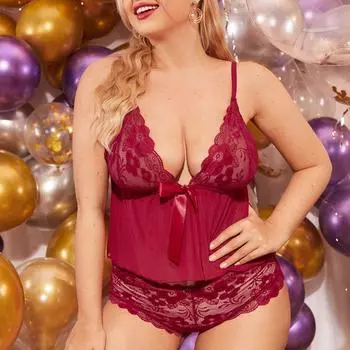 Юбка на подтяжках из сетки большого размера с кружевными боксерами, сексуальный соблазнительный костюм. 1XL