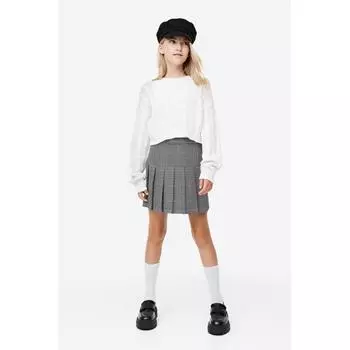 Юбка плиссе H&M черная/гусиные лапки