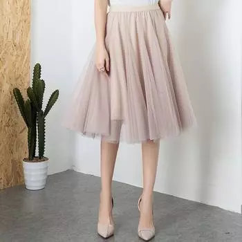 Юбка-плиссе юбка женская летняя сетчатая розовая средняя и длинная юбка a word женская вертикальная юбка-зонтик детская маленькая высокого класса sense One Size