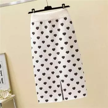 Юбка-полудлиненная из плотного трикотажа из водонепроницаемого норкового флиса, осенне-зимний комплект, юбка до бедра M