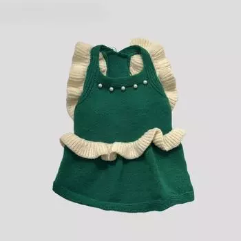 Юбка принцессы для питомцев осень/зима вязаная одежда для кошек осень/зима рождественское платье симпатичная собака маленького и среднего размера S