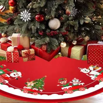 Юбка «Рождественская елка» Дизайн с рождественскими элементами Подходит для домашних животных Защита пола Легко чистящаяся Юбка «Елка» 90 cm B