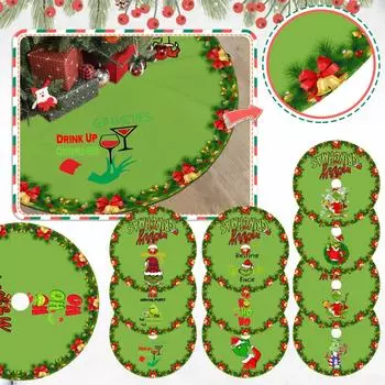 Юбка «Рождественская елка», красно-зеленый воротник юбки «Веселая рождественская елка», мягкое рождественское праздничное украшение One Size