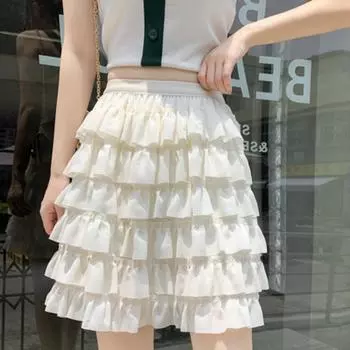 Юбка RUGOD Cake, новинка лета 2022, уменьшающая возраст, с высокой талией, шифоновая длинная плиссированная юбка на тонкой подкладке, женская одежда One Size