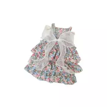 Юбка с цветочным принтом, платье для собаки в стиле принцессы, юбка-сарафан для питомца, милое платье для кошки, одежда для собаки L-StyleA