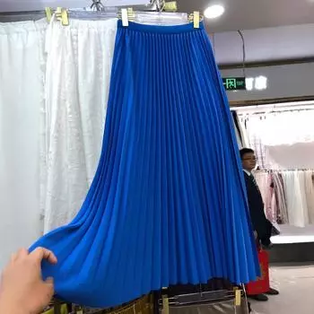 Юбка с изумрудной подвеской, тонкая плиссированная юбка, юбка средней и длинной длины для женщин One size