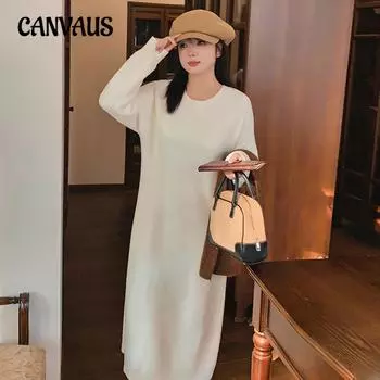 Юбка с круглым вырезом для женщин больших размеров, трикотажная, все подходящие платья XL чёрный