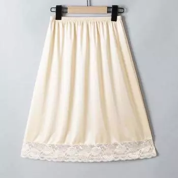 Юбка с кружевным цветком и защитой Нижняя юбка Нижнее белье Платье Нижняя юбка Комбинации Кружевные полукомбинации Платья для девочек чёрный