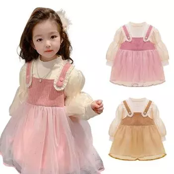 Юбка с поясом для девочек, иностранная и милая детская юбка 100