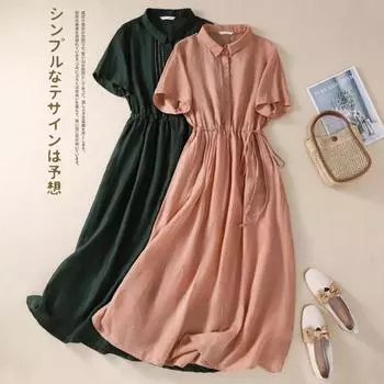 Юбка с воротником ПОЛО, однотонная, легкая и тонкая, женская, с простым однотонным узором M розовый