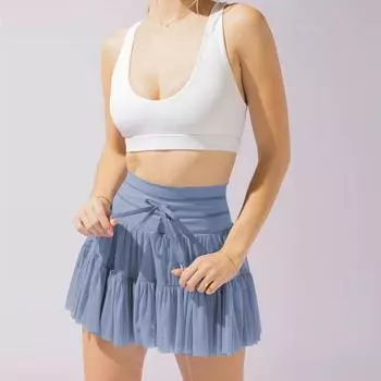 Юбка с высокой талией, антибликовая короткая юбка Uchimura, плиссированная юбка на бретелях, женская XL белый