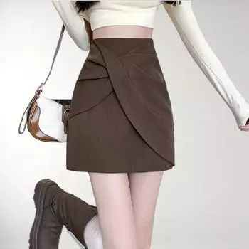 Юбка с завышенной талией и асимметричными складками — облегающая, шикарная и подчеркивающая достоинства фигуры в 2025 году XXXL for 145-155 lbs