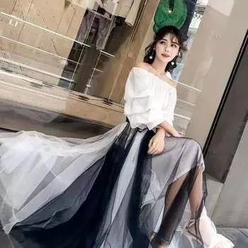 Юбка-сетка Весенняя мода Высокая талия Средняя и длинная Тонкая и тонкая юбка-пачка Принцесса Длинное платье Tide 70cm skirt length чёрный