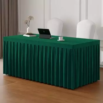 Юбка Скатерть для конференц-стола Утолщенный Голландский Флис Прямоугольная Скатерть для Отеля Выставочная Скатерть Офисная Скатерть Льняное Белье для Мероприятий 120*40*75cm