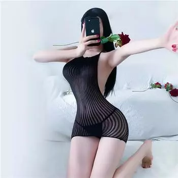 Юбка-труба с облегающим верхом, подтяжки, шелковистый эластичный карман на животе, эротическое нижнее белье, сексуальное обтягивающее сетчатое пальто, соблазнительный ночной клуб большого размера One size [suitable for 80-60kg]