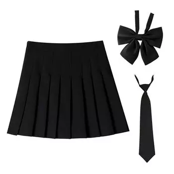 Юбка униформа JK косплей комплект из 3 предметов плиссированная юбка униформа юбка костюм мини школьная юбка 48 см 43 см лента с завязкой фотосессия косплей парк развлечений