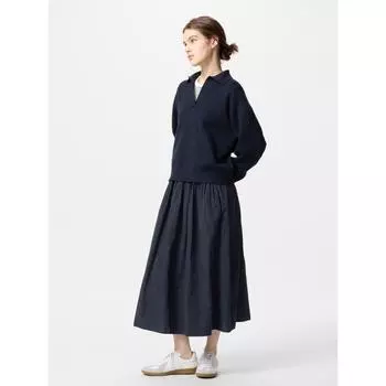 Юбка Uniqlo Volume Gathering Длина юбки 83 87 см 56 OLIVE/WOMEN XS